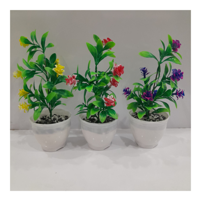 تصویر از گلدان لیوانی برگ ریحان7گل رز452